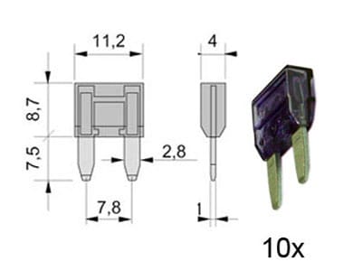 Flachstecksicherung Mini, 3A violett 154.002-0