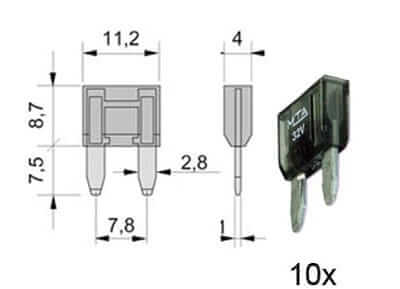 Flachstecksicherung Mini, 2A grau 154.001-0
