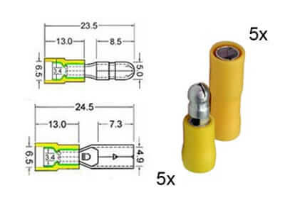 5 x Rundstecker und 5 x 151.113-0