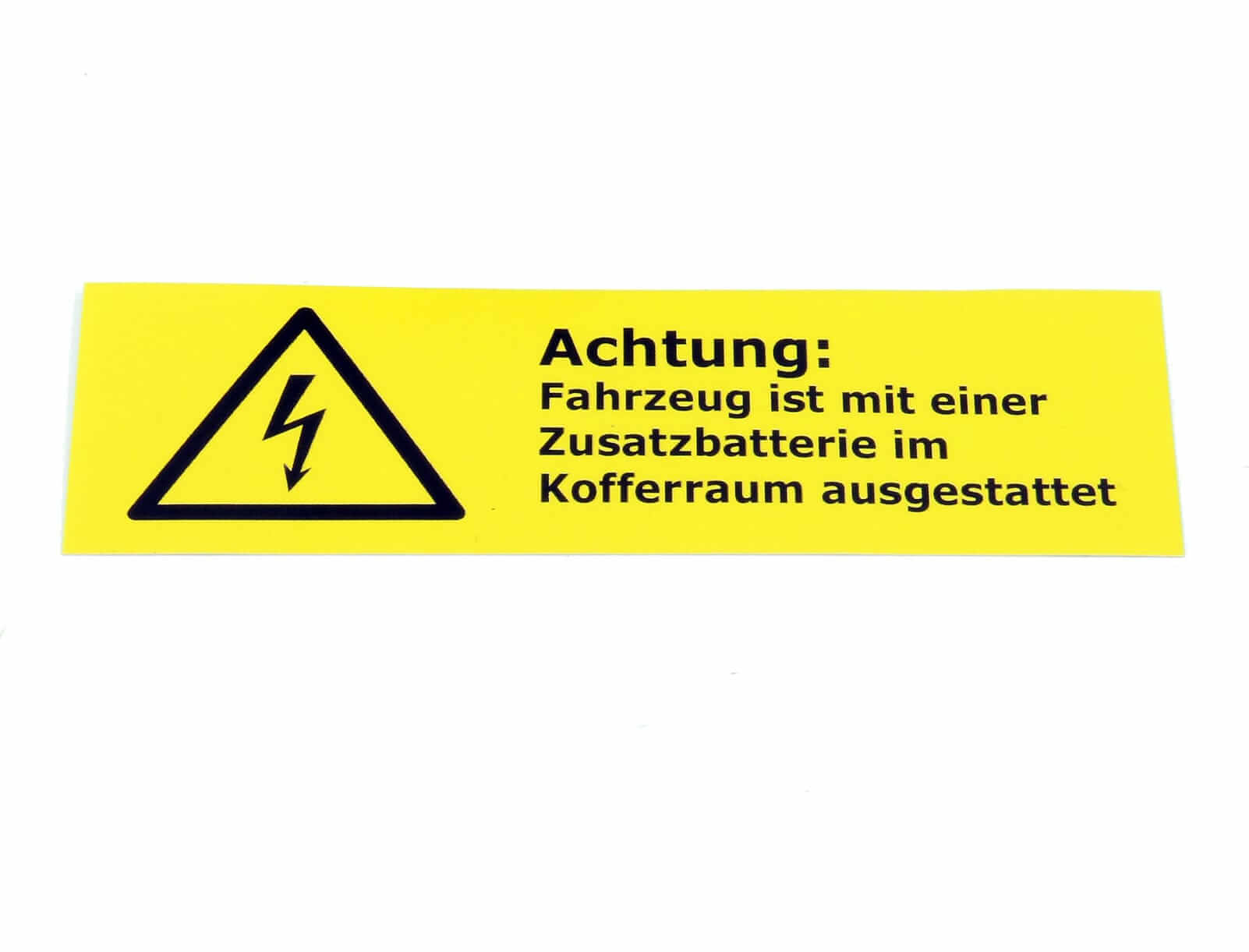 Aufkleber Zusatzbatterie verbaut