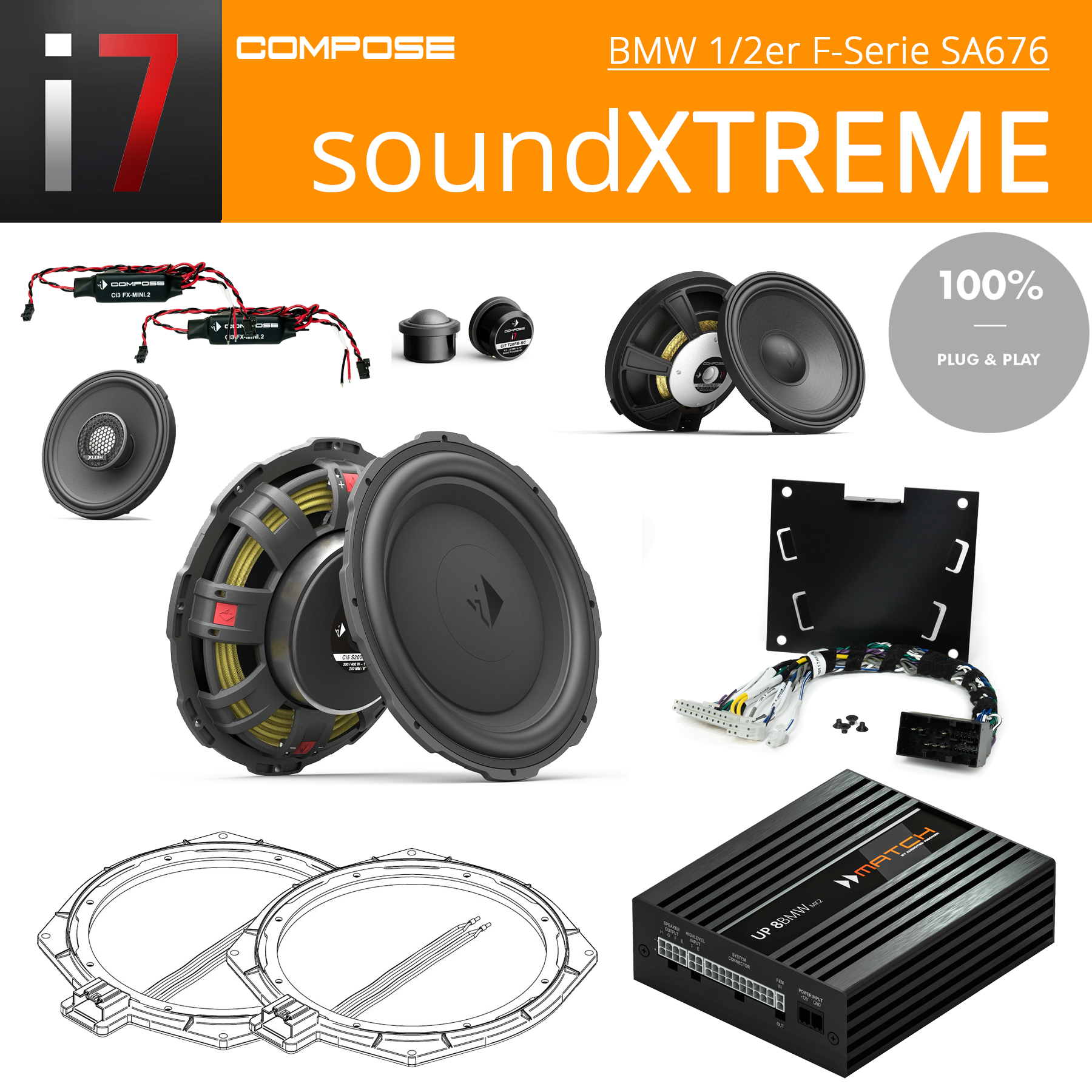 BMW 1/2er Komplettsystem soundXTREME SA676