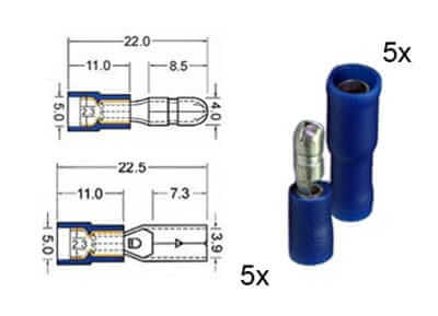 5 x Rundstecker und 5 x 151.111-0