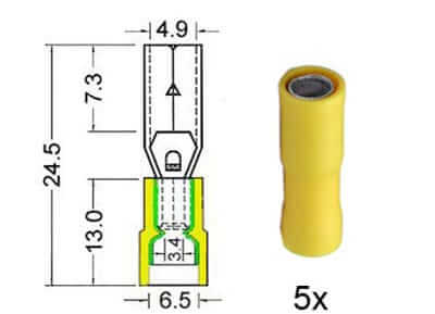 Rundsteckhülse isoliert Ø 5mm gelb 151.223-0