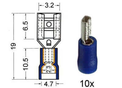 Flachsteckhülsen isoliert 2,8mm blau 151.202-0