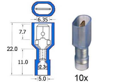 Flachstecker Nylon vollisoliert 6,3mm 151.007-0