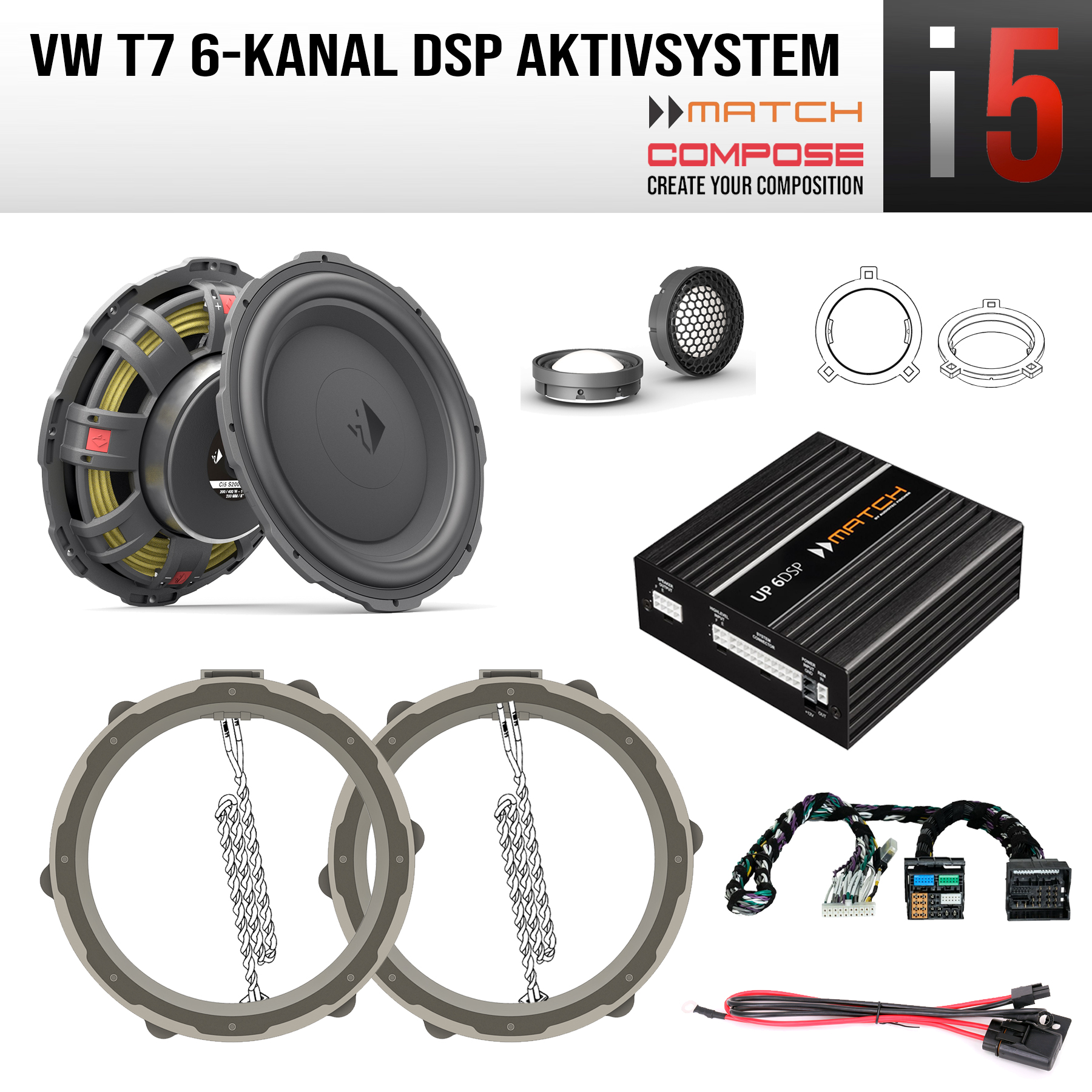 Volkswagen T7 6-Kanal DSP Aktiv System
