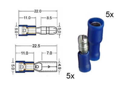 5 x Rundstecker und 5 x 151.112-0