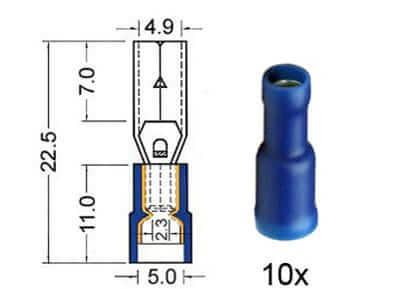 Rundsteckhülse isoliert Ø 5mm blau 151.222-0