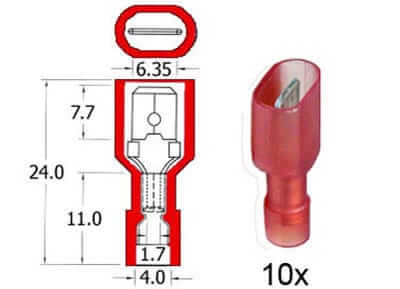 Flachstecker Nylon vollisoliert 6,3mm 151.005-0
