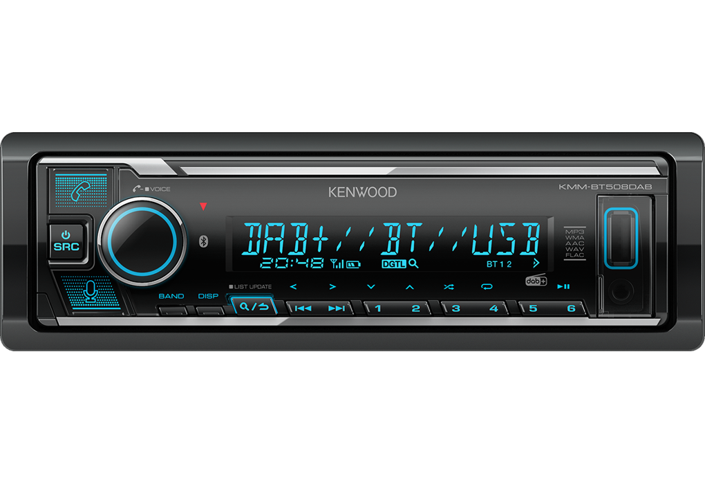 Kenwood KMM-BT508DAB  DAB+ Autoradio mit geringer Einbautiefe