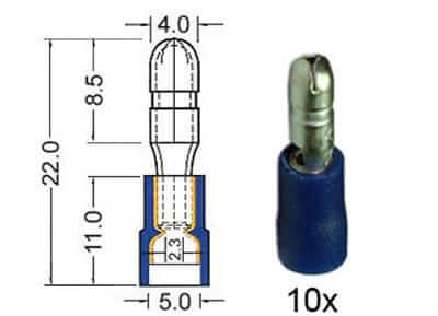 Rundstecker isoliert Ø 4mm blau 151.013-0