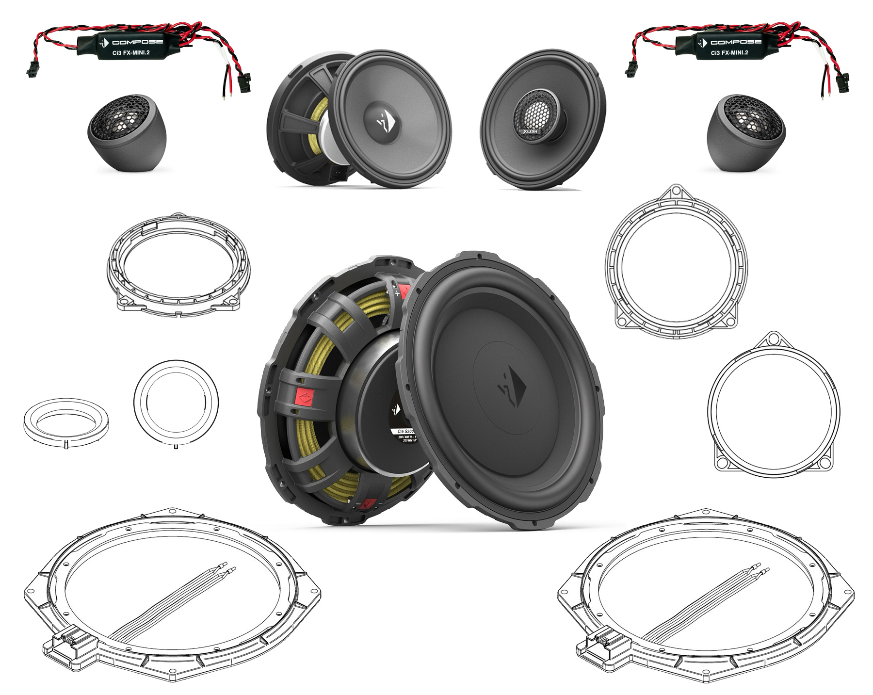 Compose Ci3 K100.2BMW1 Frontsystem mit Center/Sub Compose Ci3 K100.2BMW1 Frontsystem mit Center/Sub