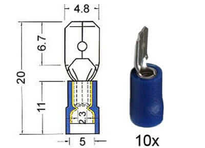 Flachstecker isoliert 4,8mm blau 151.003-0