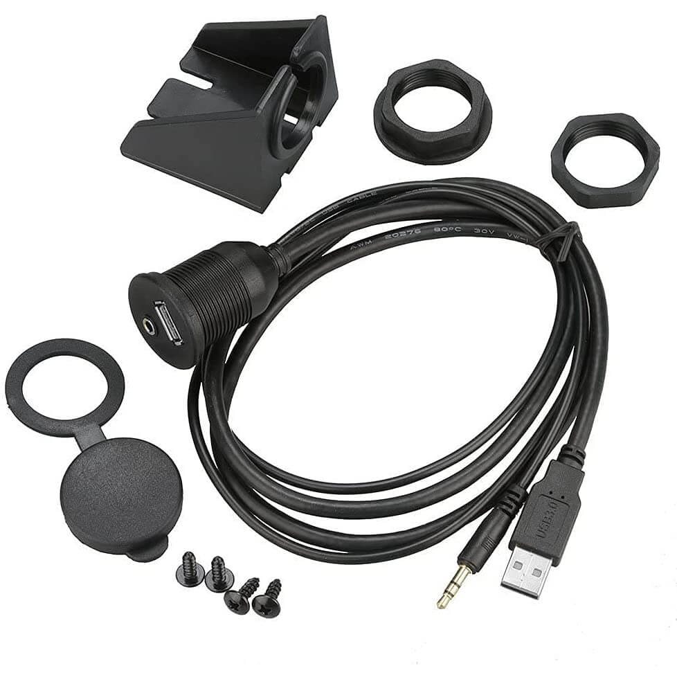 Ampire XUX060 USB/AUX Einbaubuchse 3,5 mm Klinke