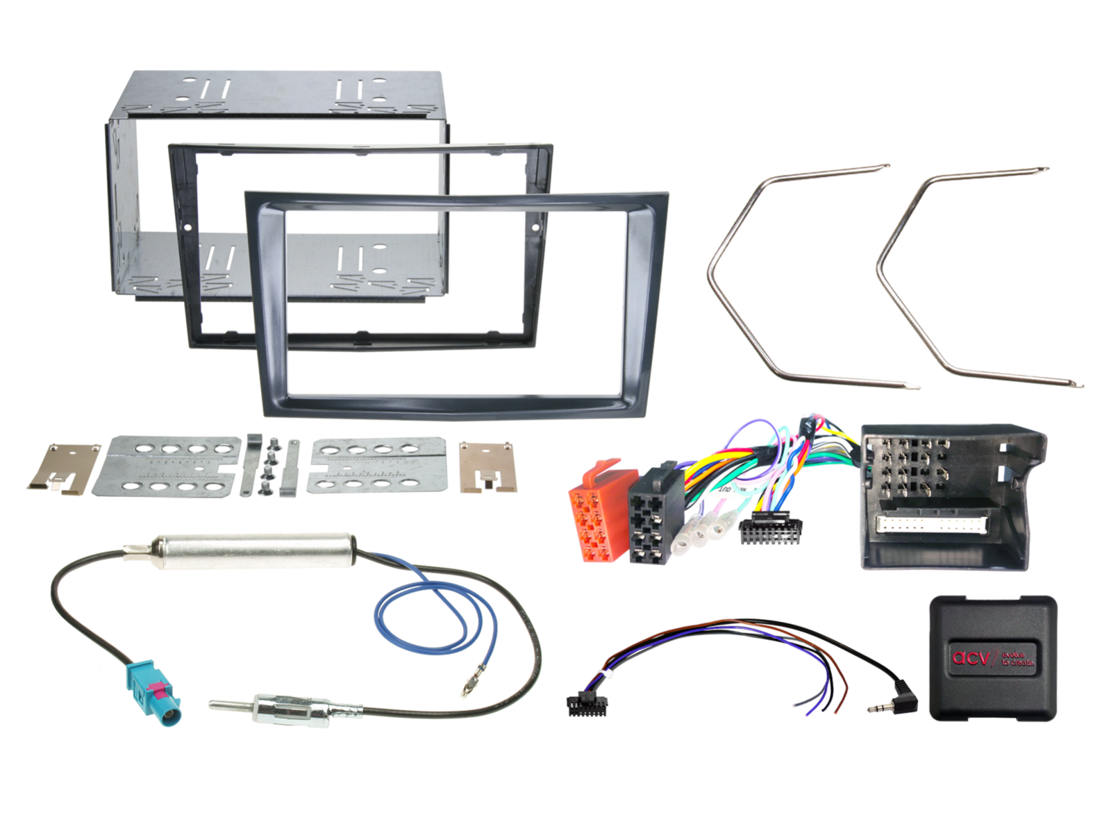 Doppel-Din Komplettset Opel Astra H schwarz
