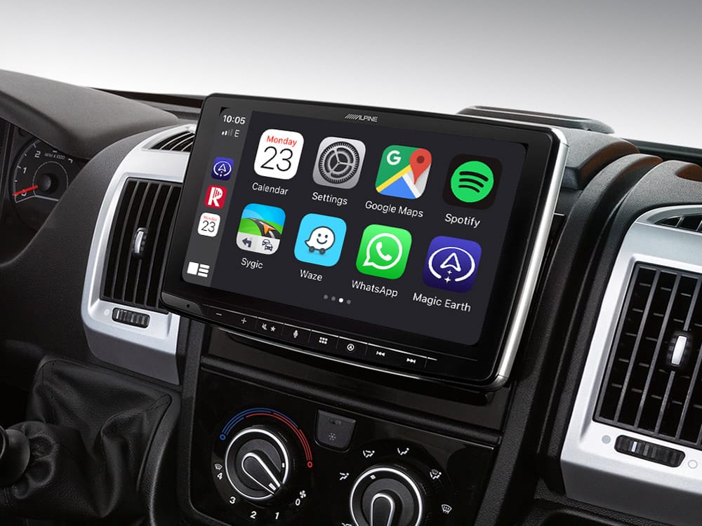 Alpine iLX-F903D Autoradio mit DAB+, 9-Zoll Display mit 1-DIN-Einbaugehäuse,  Apple CarPlay und