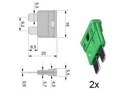 Flachstecksicherung DIN 72581/3C, 30A 154.108-0