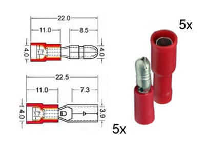 5 x Rundstecker und 5 x 151.110-0