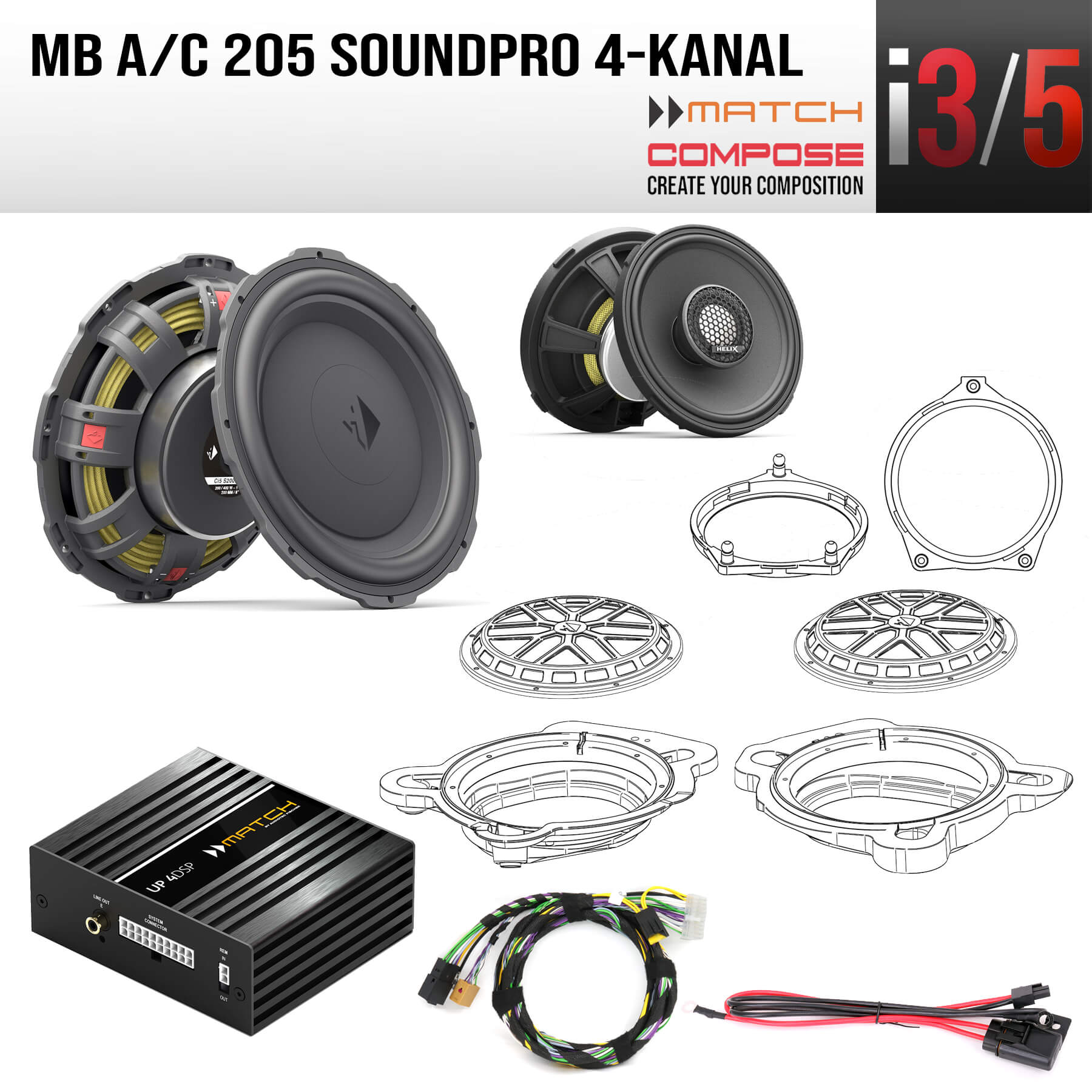 Mercedes A/C205 Komplettsystem soundPRO 4-Kanal