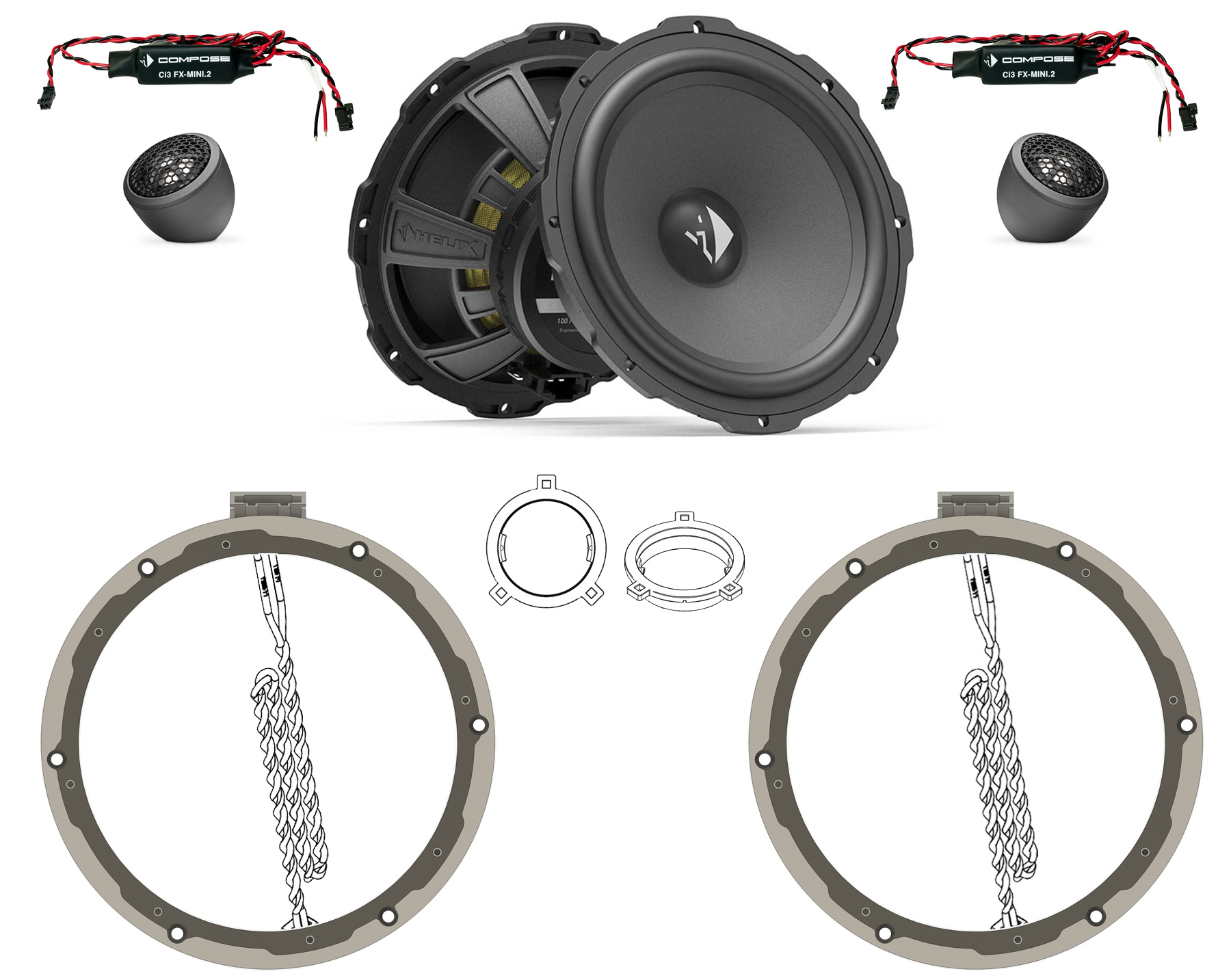 Compose Ci3 K165.2VW3-S3 VW Hecklautsprecher Compose Ci3 K165.2VW3-S3 VW Hecklautsprecher