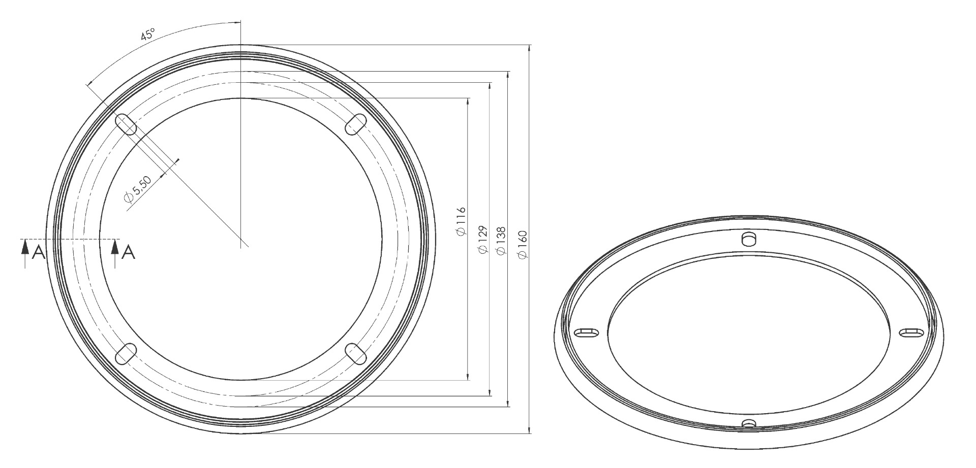 Eton GR 13 Lautsprechergitter und Ringe-Set