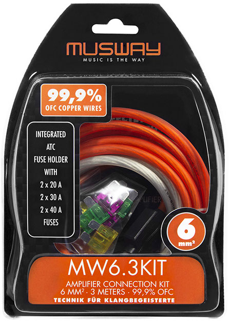 MUSWAY MW6.3KIT 6 MM2 VERSTÄRKER-ANSCHLUSS-SET