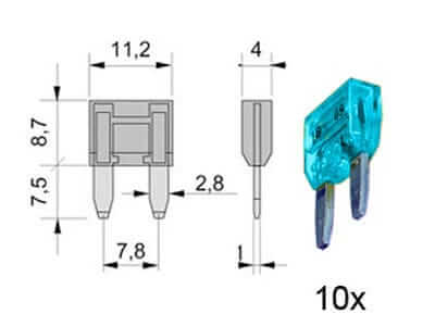 Flachstecksicherung Mini, 35A türkis 154.010-0