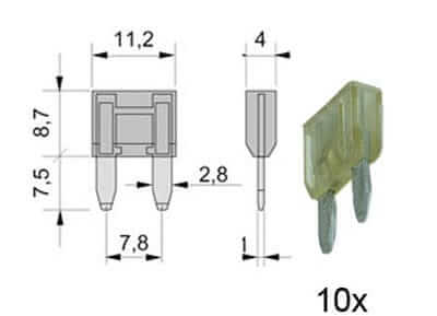 Flachstecksicherung Mini, 25A 154.008-0