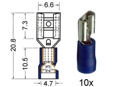 Flachsteckhülsen isoliert 6,3mm blau 151.211-0
