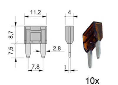 Flachstecksicherung MiniI, 7,5A braun 154.004-0