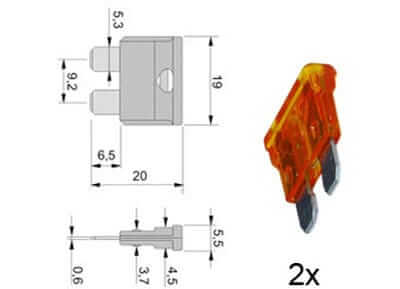 Flachstecksicherung DIN 72581/3C, 5A 154.102-0