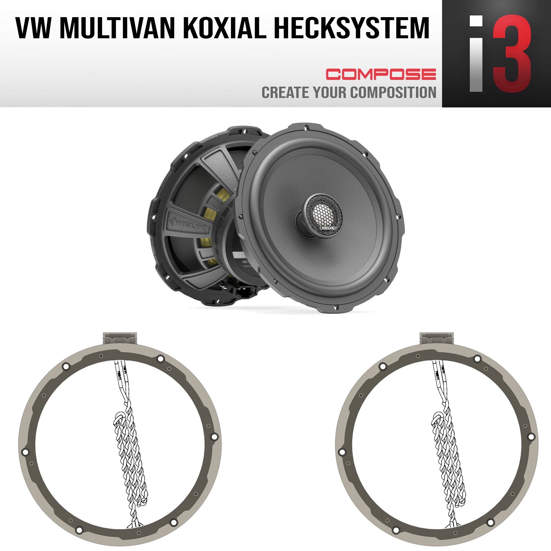 Compose Ci3 C165.2VW1-S3 VW Koax Hecklautsprecher