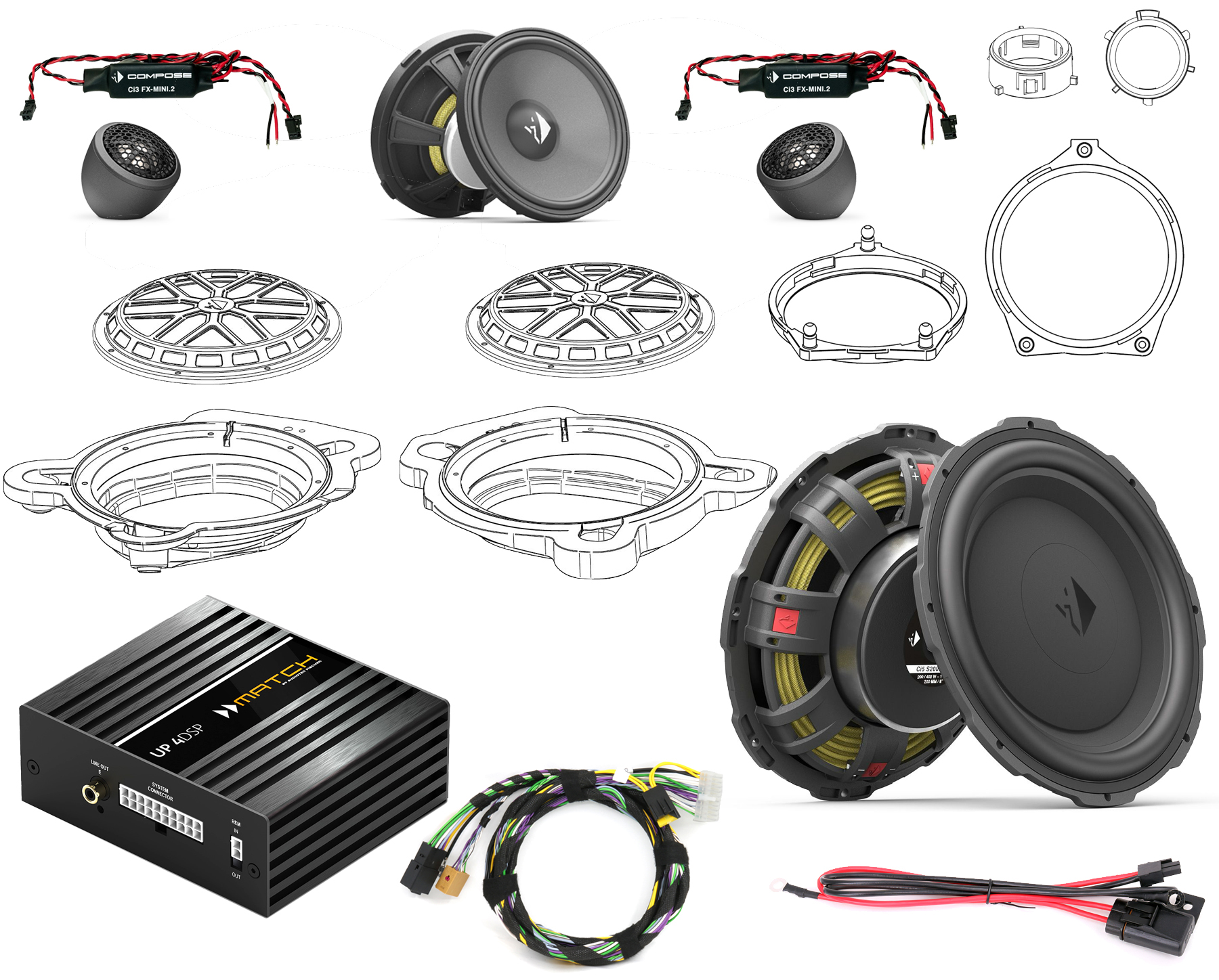 Mercedes 205 Komplettsystem soundPRO 4-Kanal