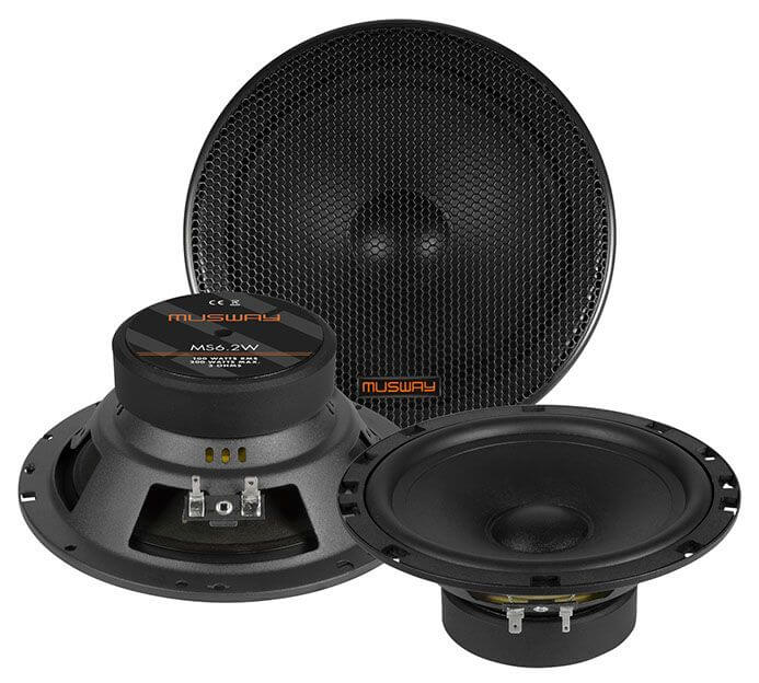 Musway MS6.2C Lautsprechersystem – 16,5 Cm 2-Wege Komponenten, 100 Watt RMS, Mit Bambus-Membran & Neodym-Hochtöner