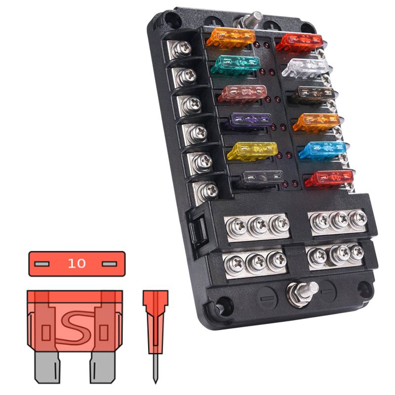 Auto Sicherungen Mini 5-tlg KFZ Mini Stromdieb Set – Sicherungsverteiler, 20A, Einfach Zu Installieren | Für Auto Zubehör Stromabgreifer Sicherung